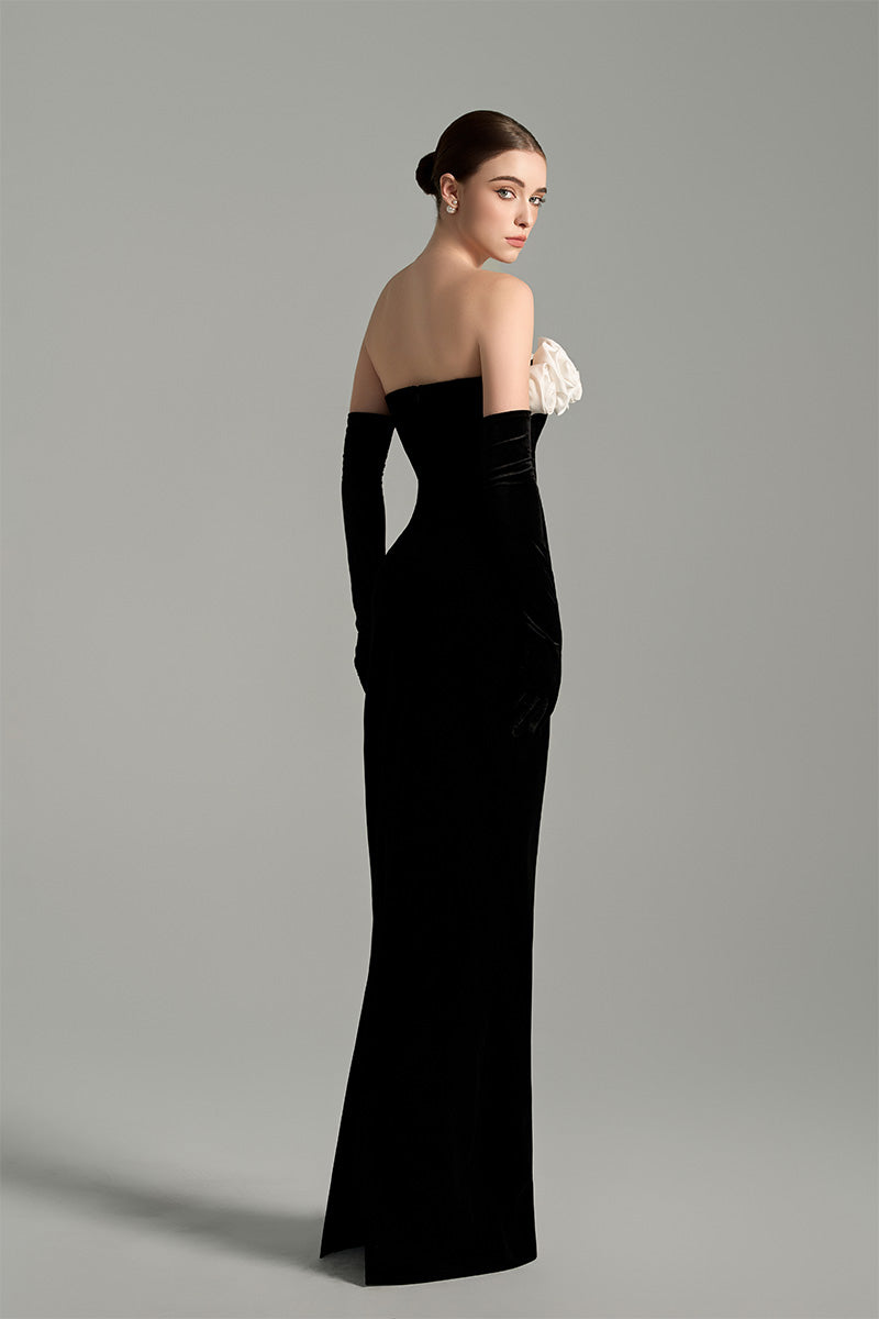 BUSTIER ROSE MAXI DRESS