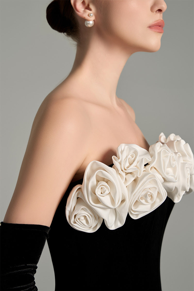 BUSTIER ROSE MAXI DRESS