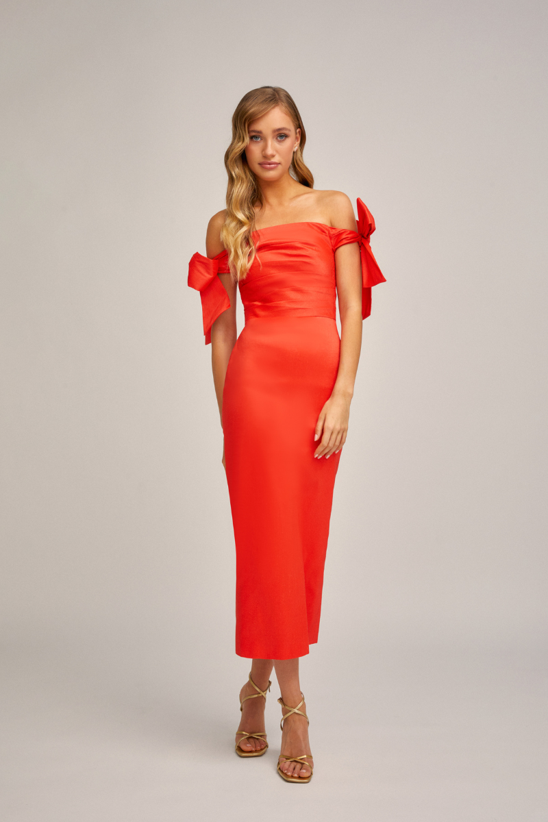 CERDEÑA MIDI DRESS IN RED