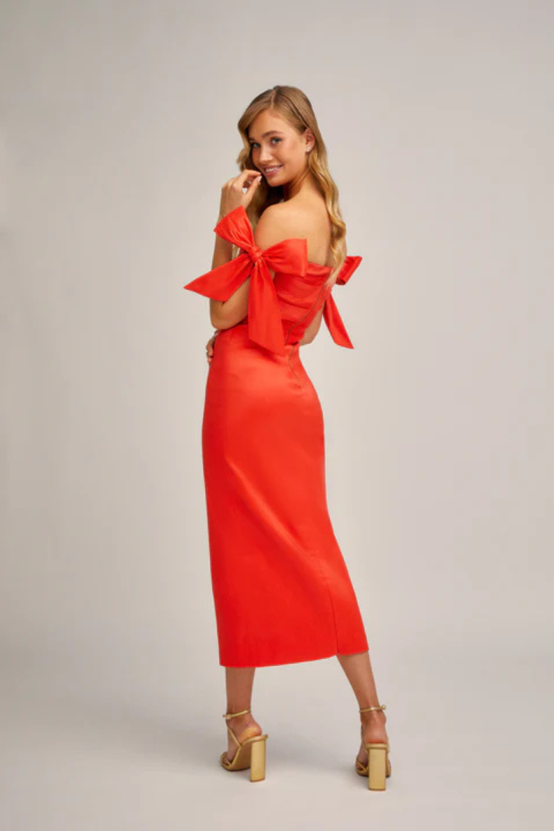 CERDEÑA MIDI DRESS IN RED