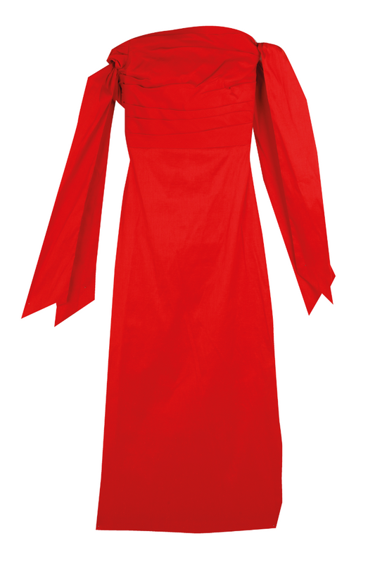 CERDEÑA MIDI DRESS IN RED