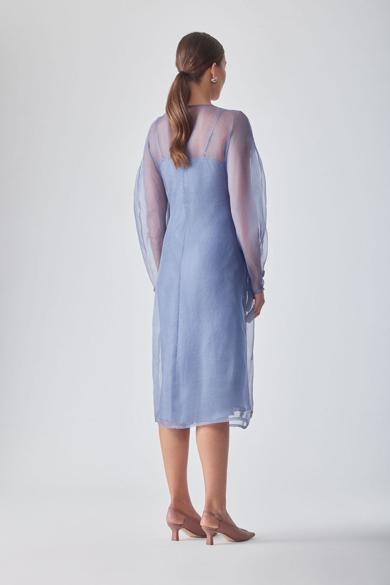 LIBA EMBELLISHED PERIWINKLE DRESS