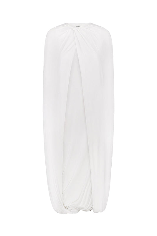 CREAM JERSEY CAPE DRESS