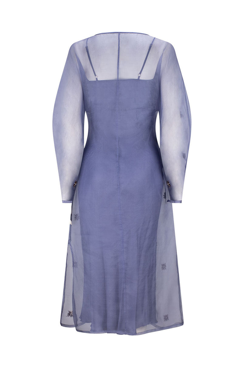 LIBA EMBELLISHED PERIWINKLE DRESS
