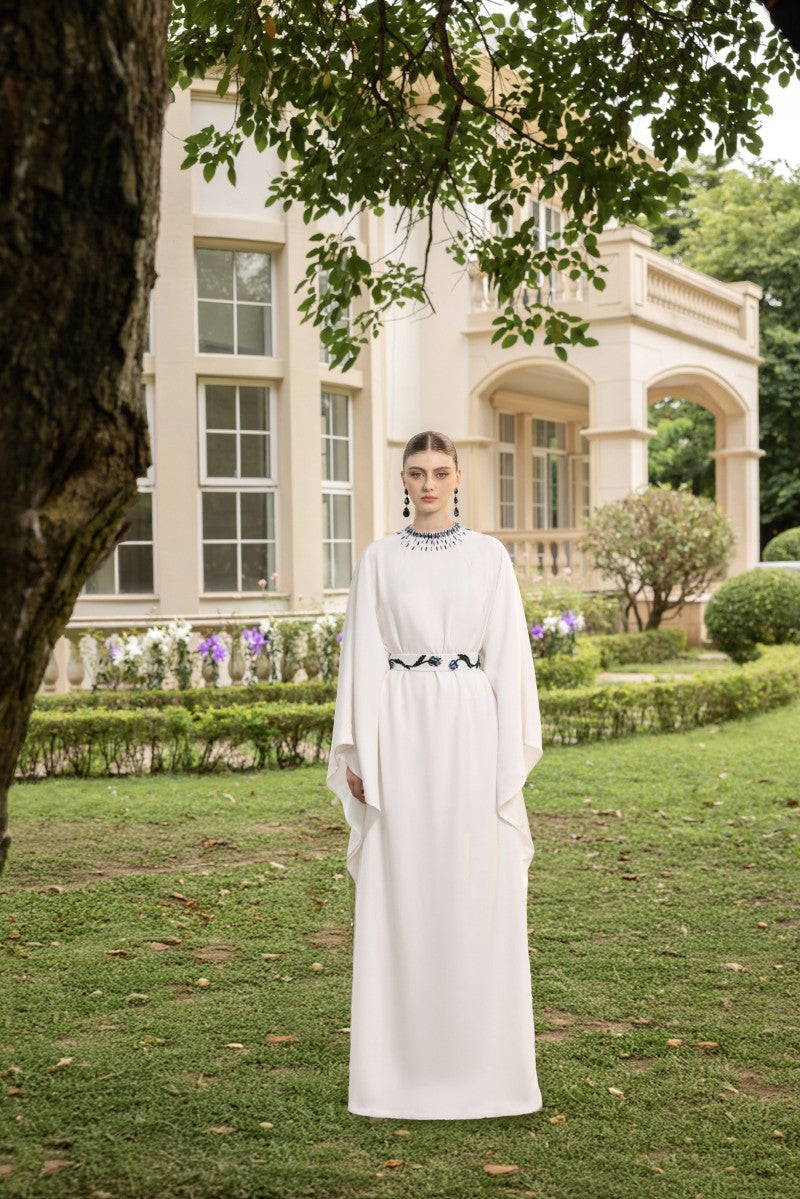 MAELLE CREPE GOWN IN WHITE