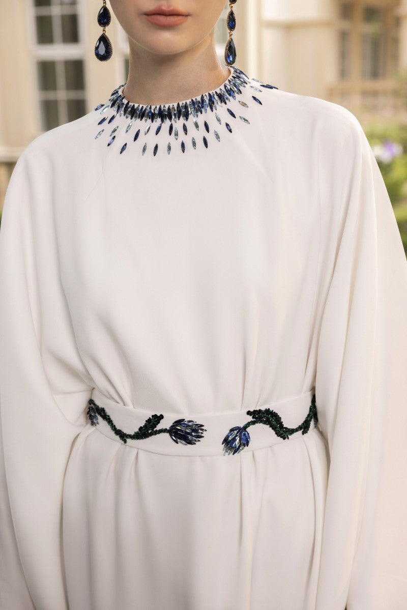 MAELLE CREPE GOWN IN WHITE