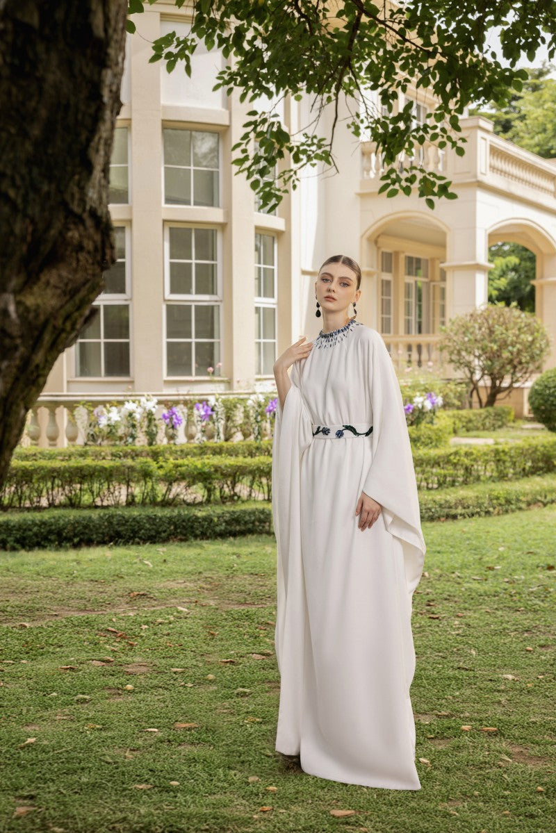 MAELLE CREPE GOWN IN WHITE