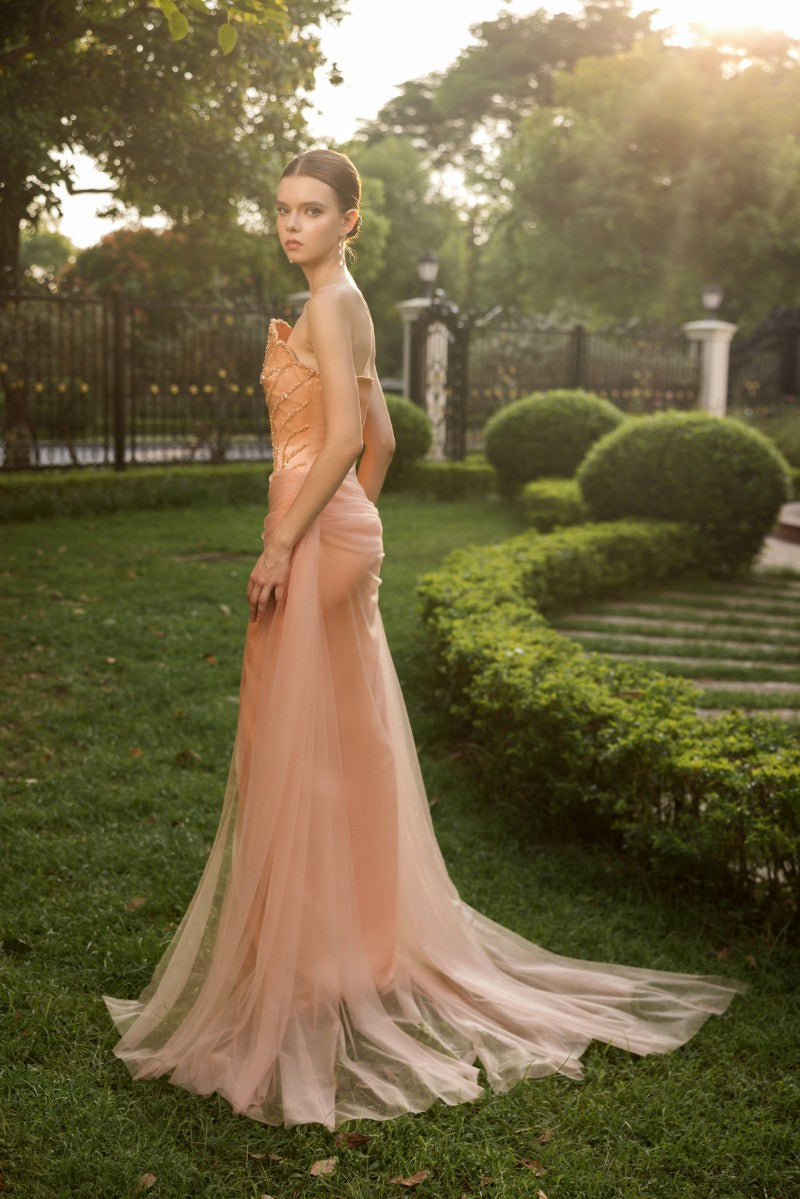 CAPUCINE SILK TAFFETA AND TULLE GOWN