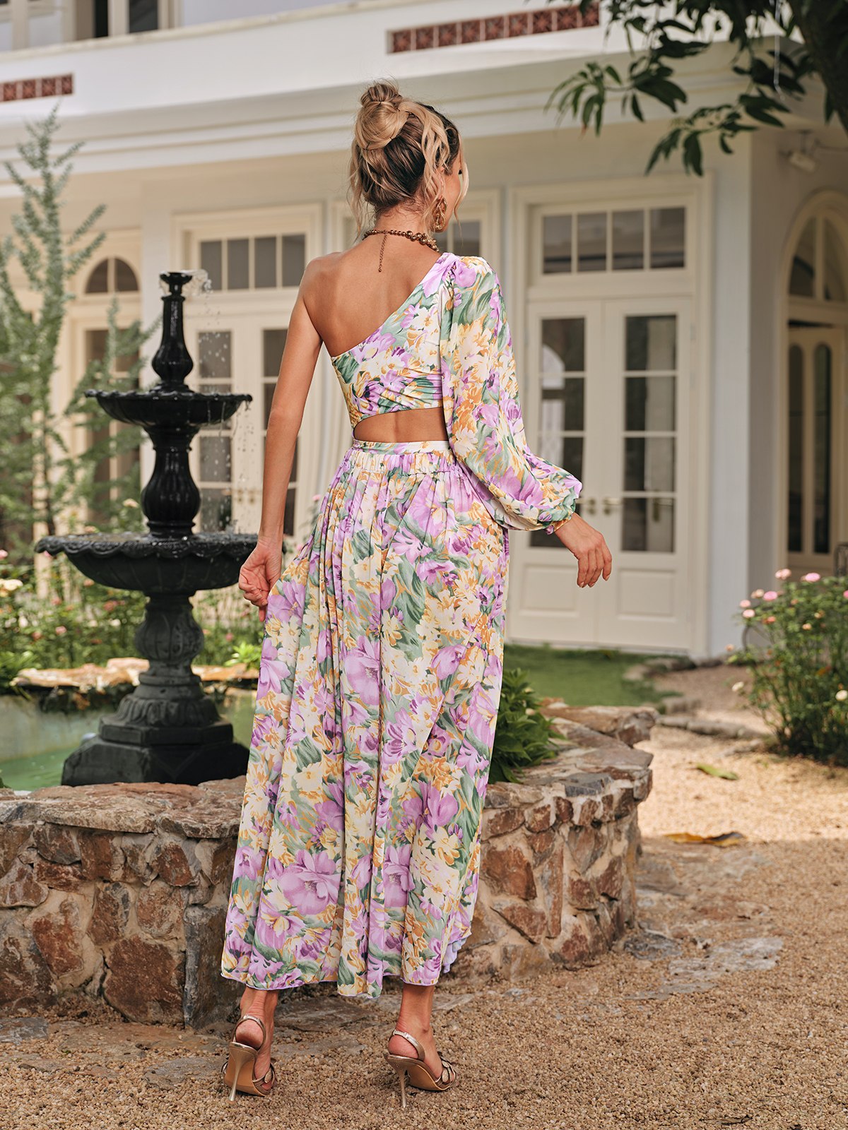 Dalara Floral Cutout Swimwear Two Piece Set