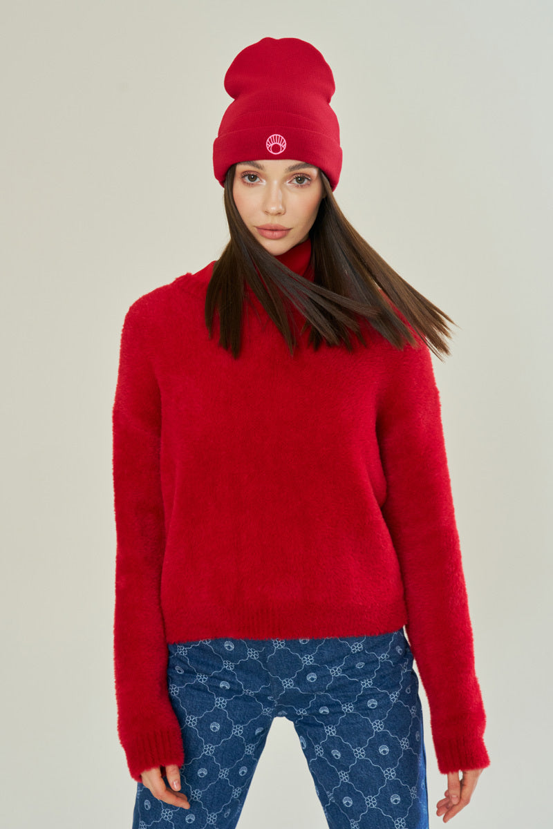 HOT ROSEBERRY OVERSIZE ICONIC KNIT