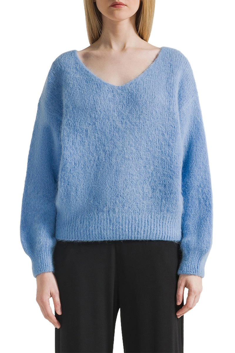 MILANA LONG SLEEVE ALPACA PULLOVER IN SKY BLUE