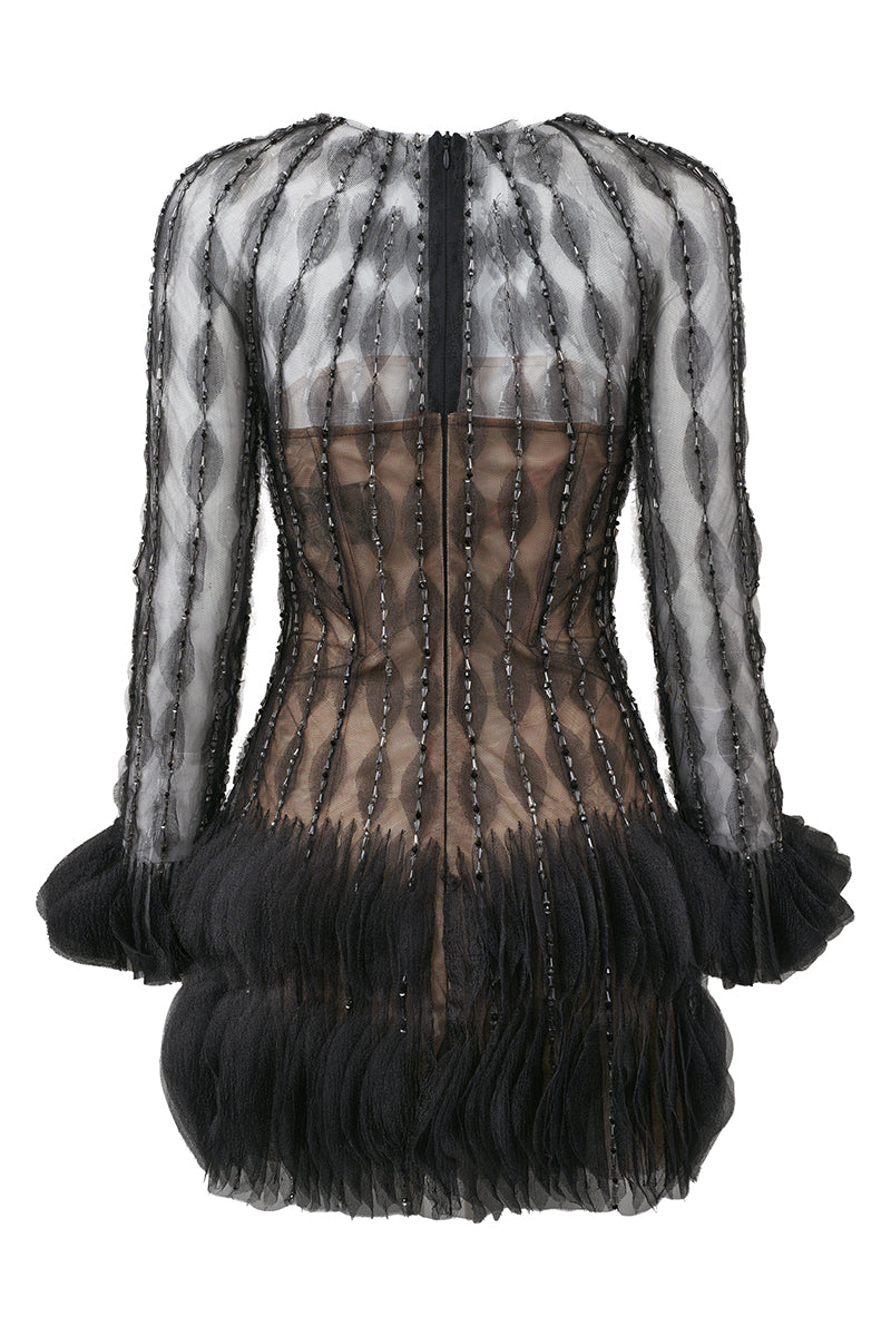 BUSTIER COCKTAIL DRESS IN BLACK