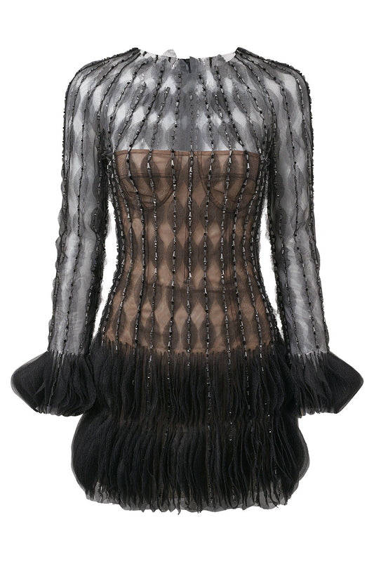 BUSTIER COCKTAIL DRESS IN BLACK