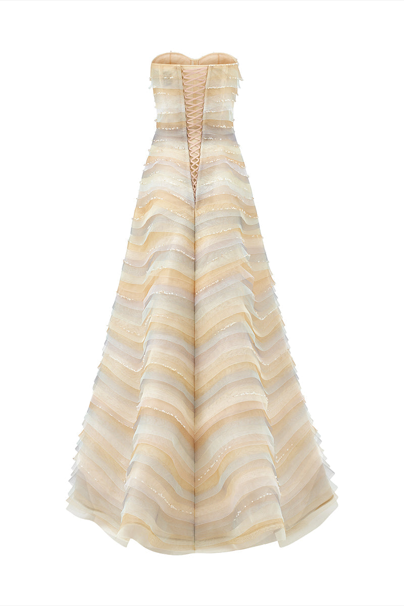 A-LINE SHEER TULLE GOWN