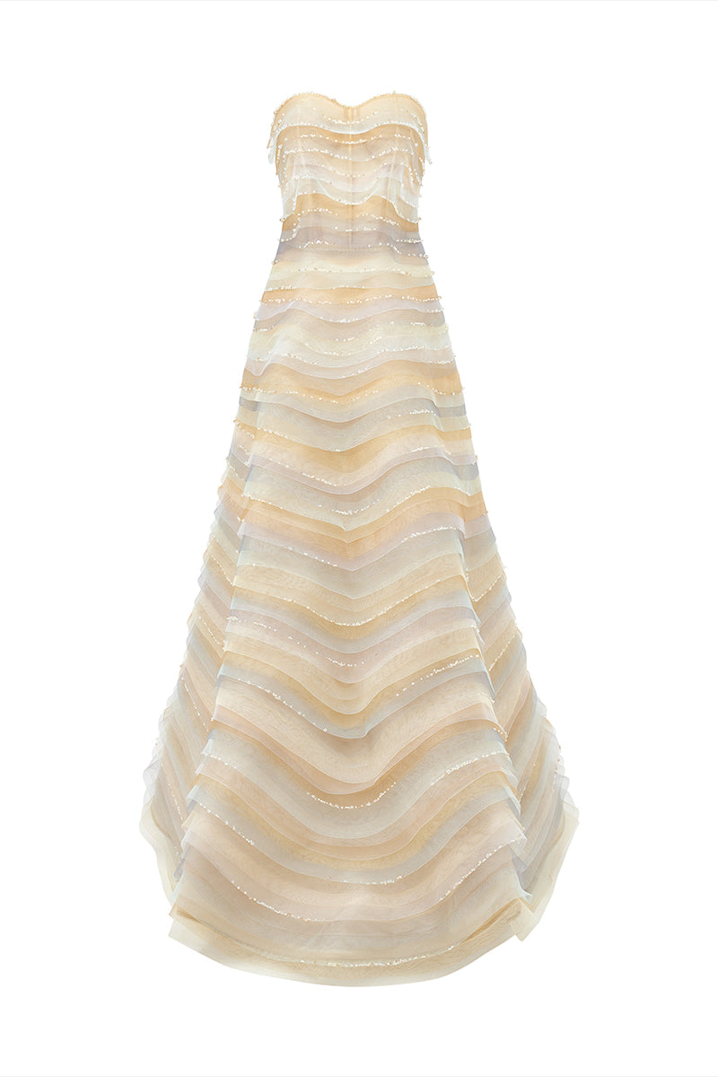 A-LINE SHEER TULLE GOWN