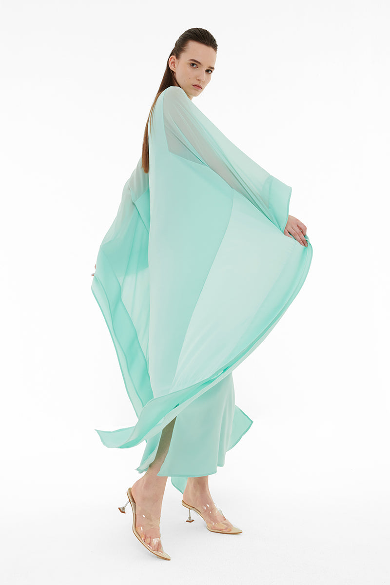 CHIFFON PANEL DETAIL KAFTAN