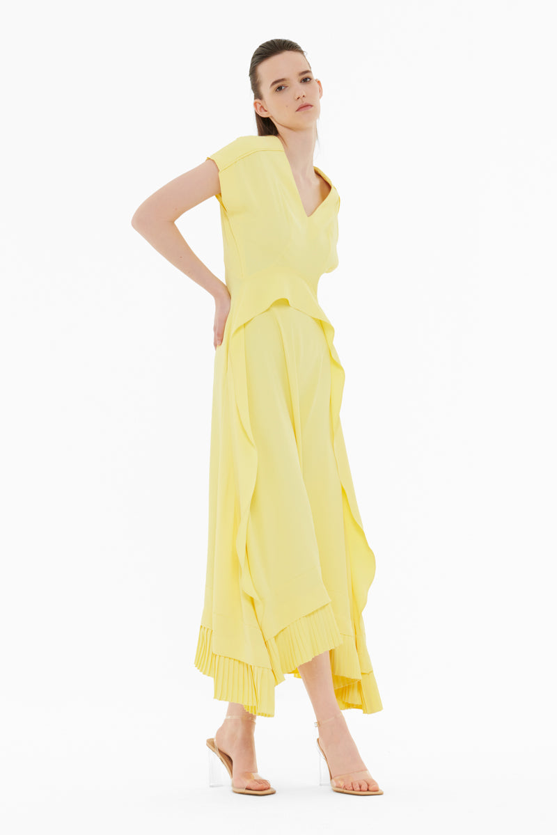 FRILLED PANELLED DRESS