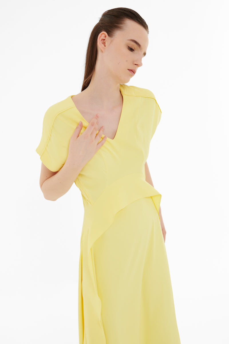 FRILLED PANELLED DRESS