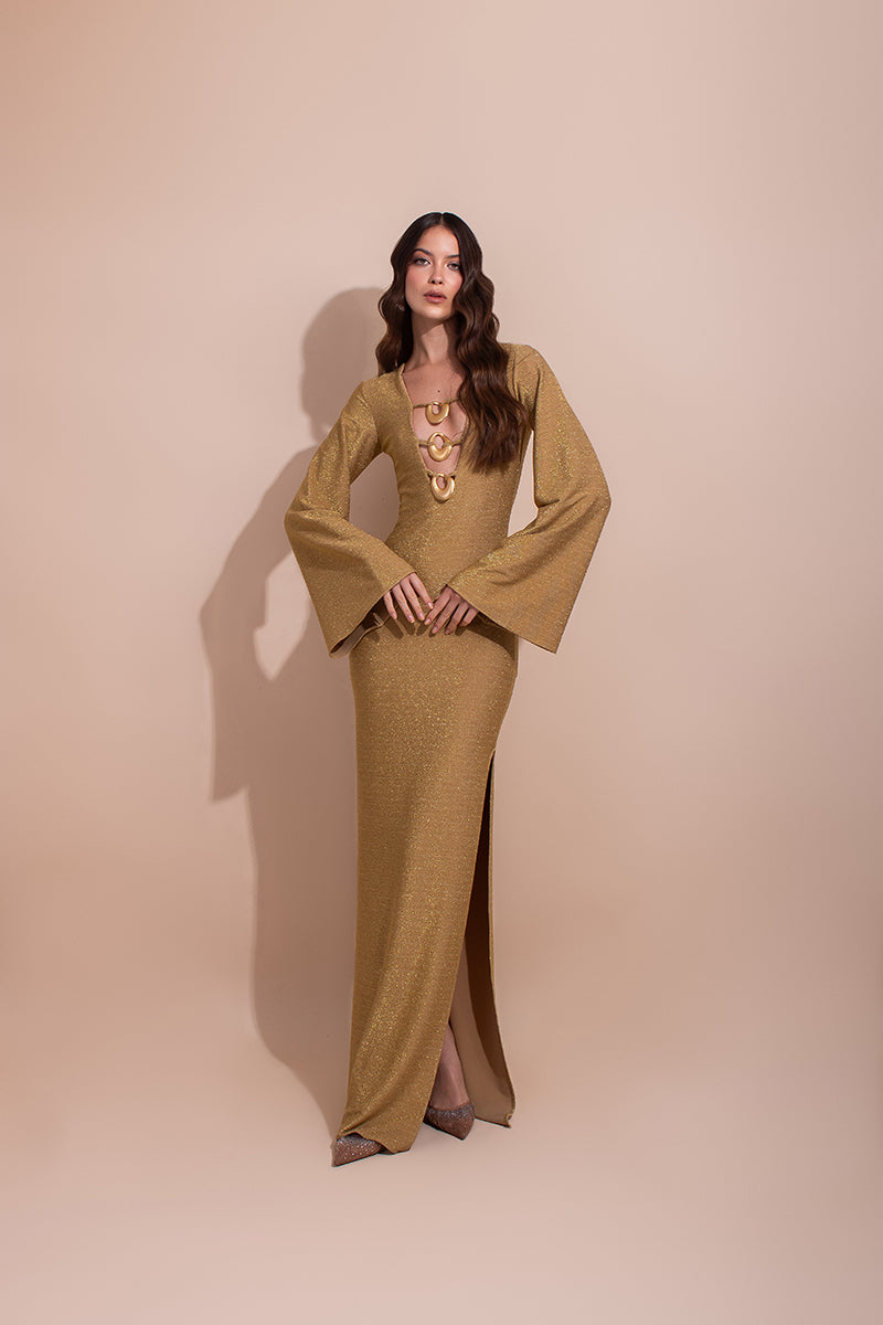 BARÚ GOLD LONG DRESS