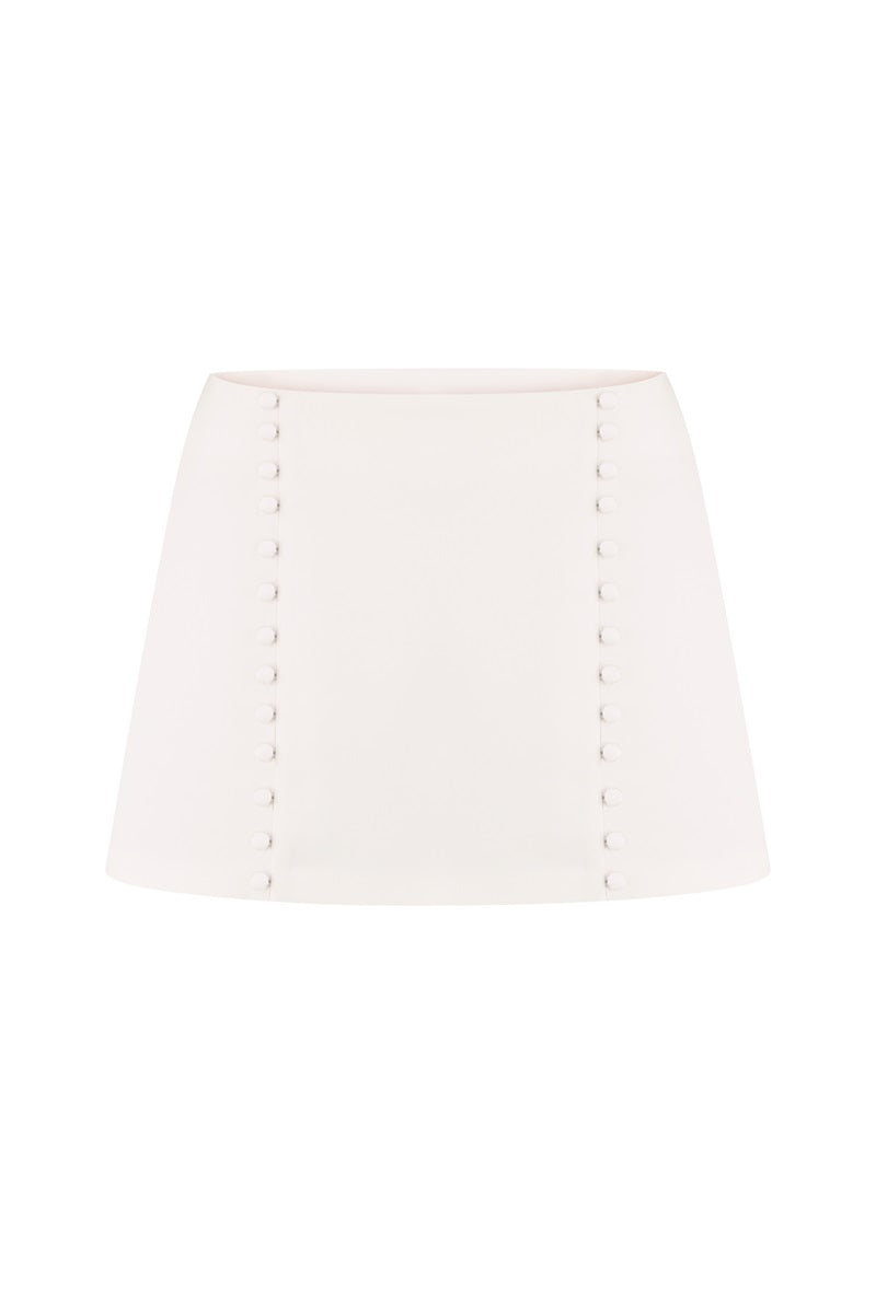DRESS WITH SHEER INSERTS IN WHITE