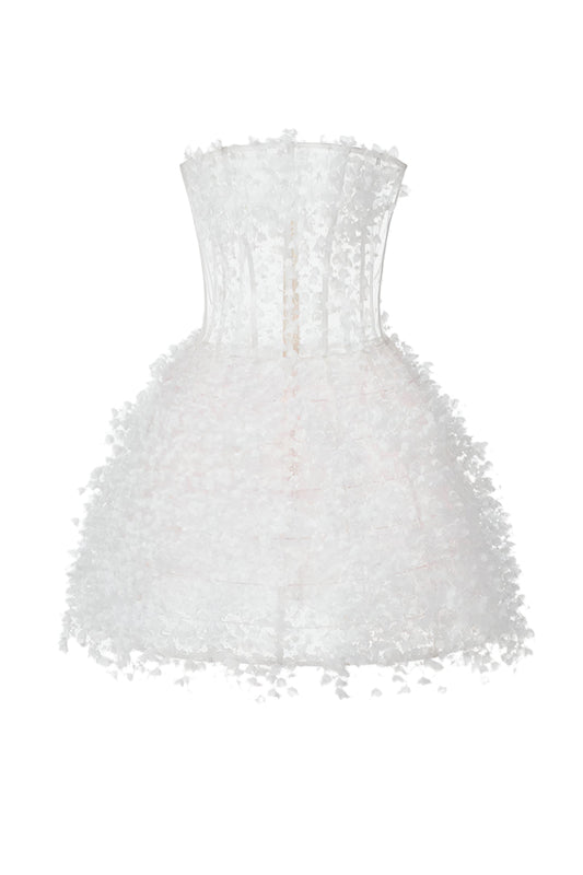 IVORY FLOWERS MINI DRESS