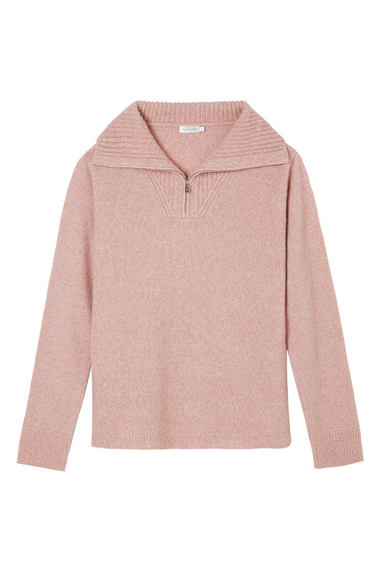 HEATHER SILK CASHMERE PULLOVER IN PINK