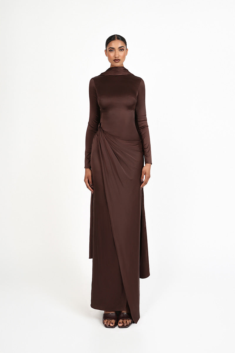 KHODA DRESS IN BROWN
