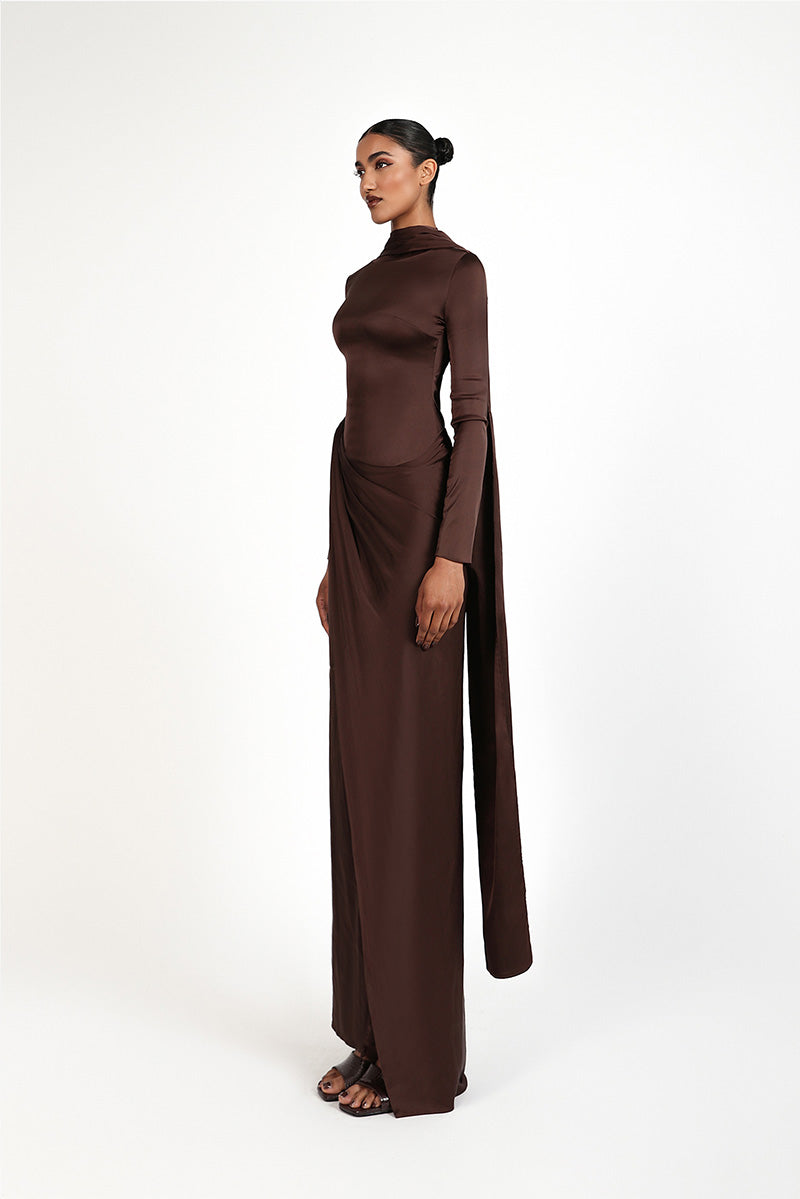 KHODA DRESS IN BROWN