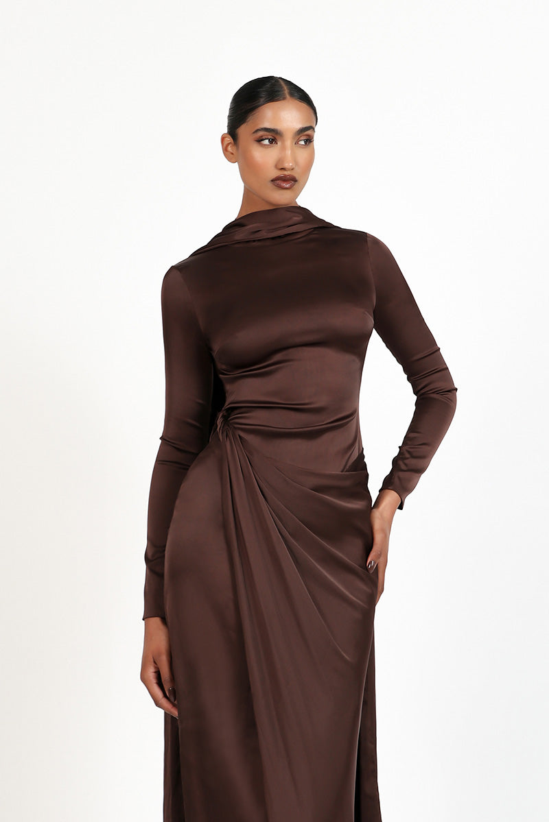 KHODA DRESS IN BROWN