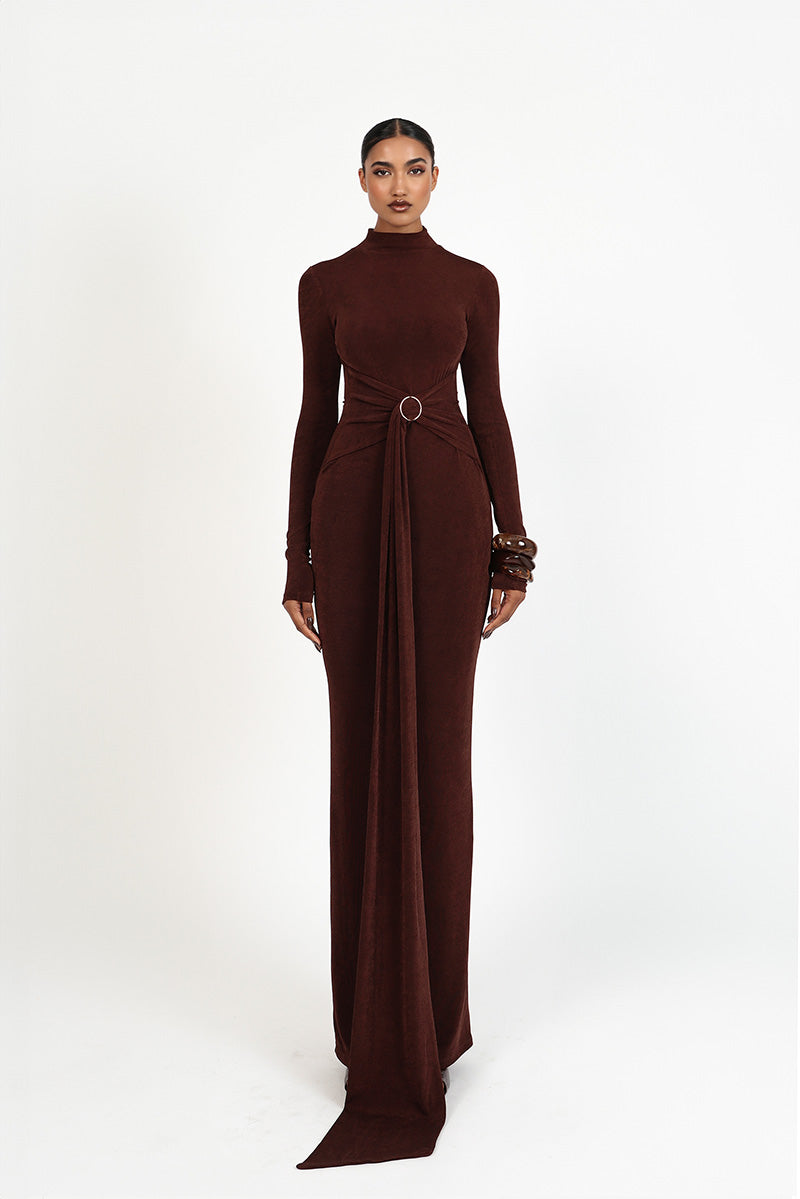 KHRISSY DRESS IN BROWN
