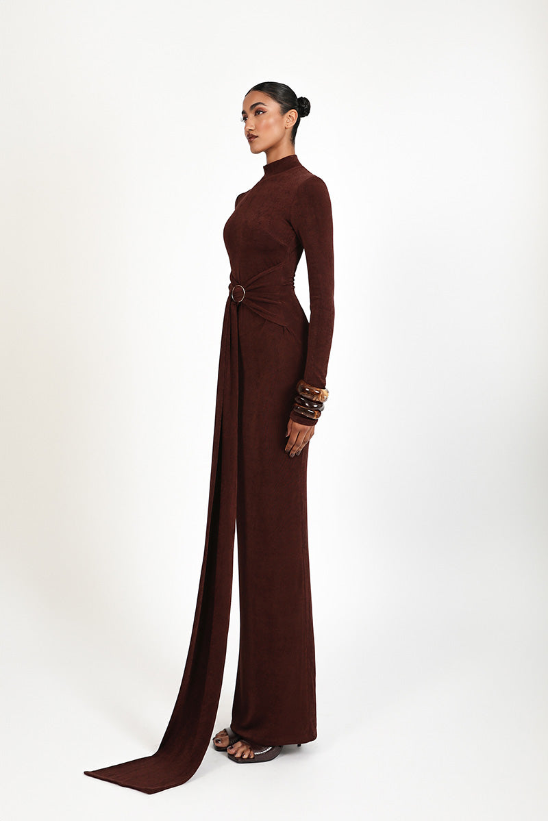 KHRISSY DRESS IN BROWN