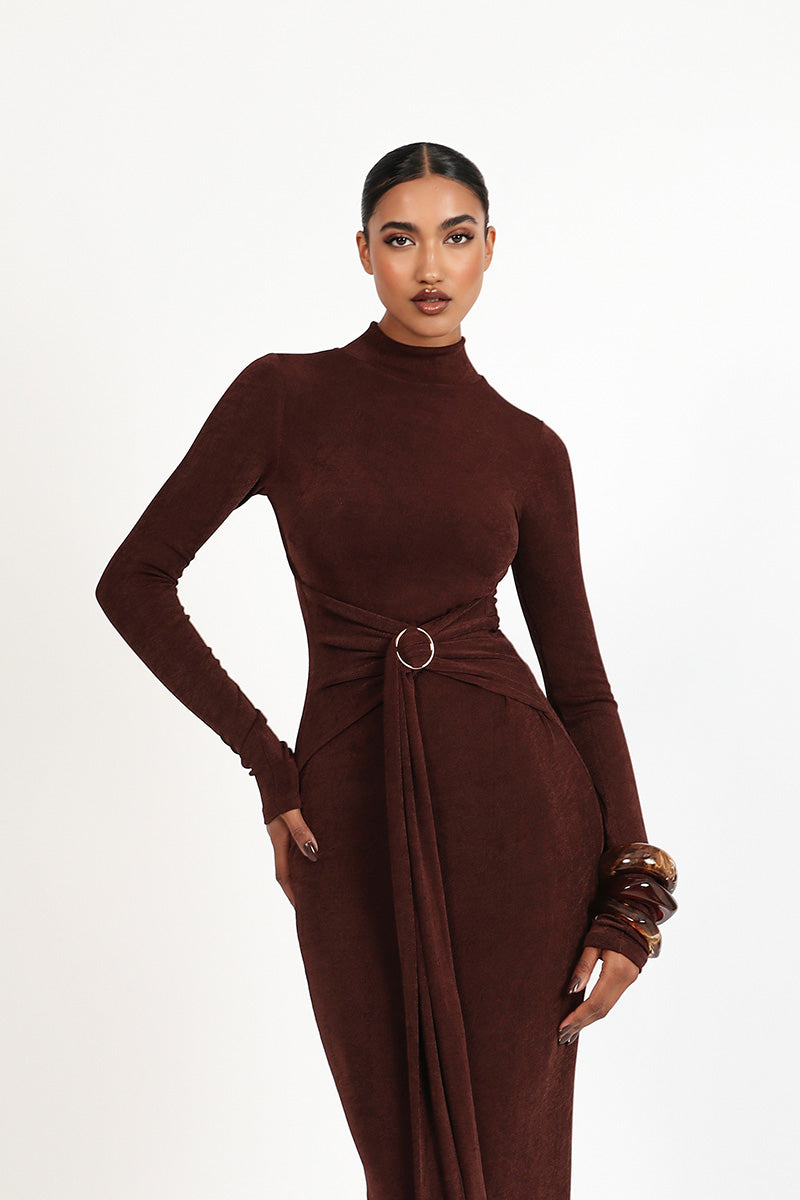KHRISSY DRESS IN BROWN