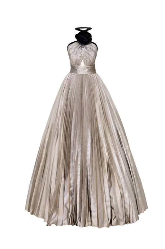 LAVERNA DRESS IN GOLD/BLACK
