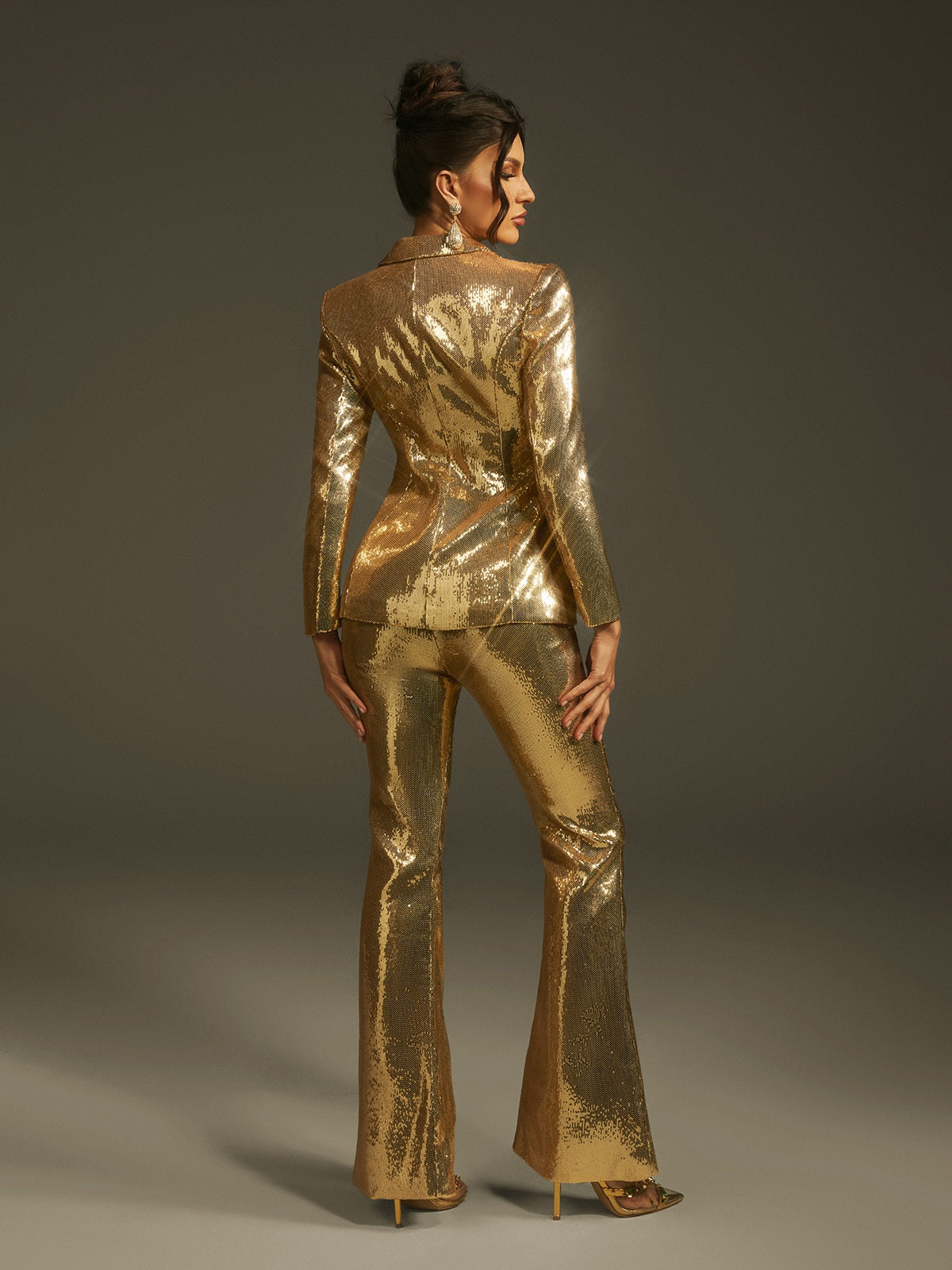 Larna Long Sleeve Sequin Blazer Set