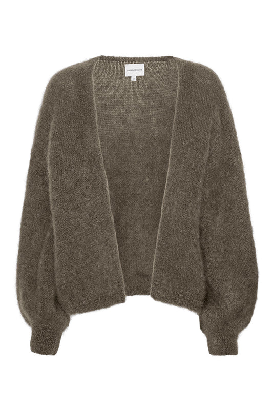LEE SHORT CARDIGAN IN DARK TAUPE