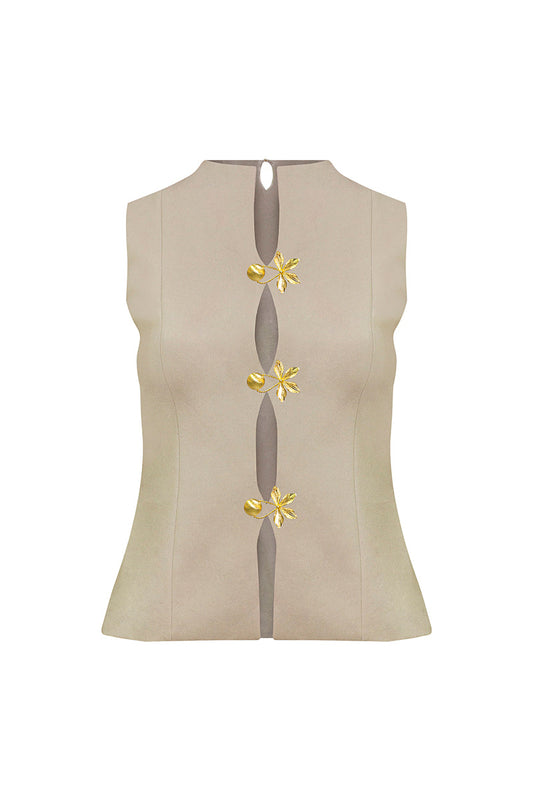 PRIMAVERA VEST IN BEIGE