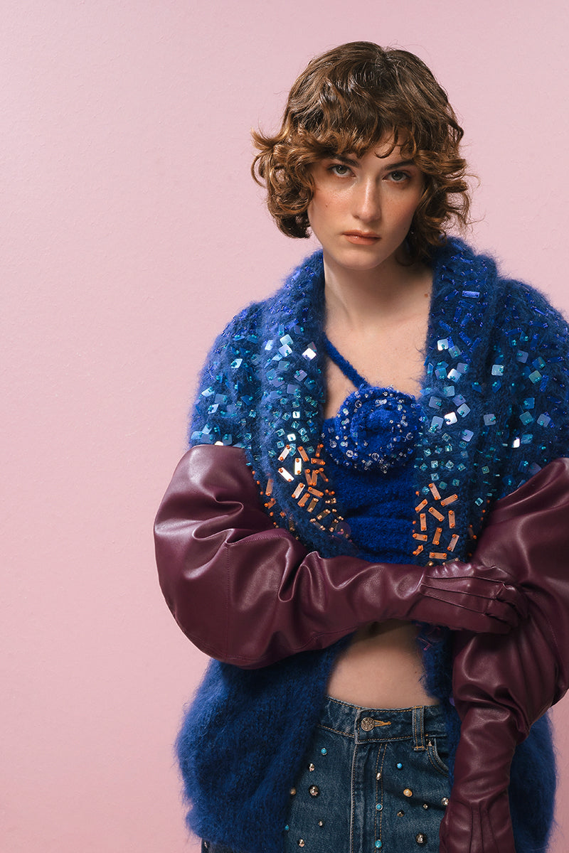 COBALT DREAMS MOHAIR CARIDGAN