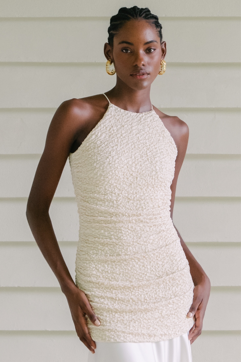 FLAVIAL IVORY AND OFF WHITE LONG DRESS