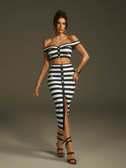 Marfa Off Shoulder Bandage Skirt Set