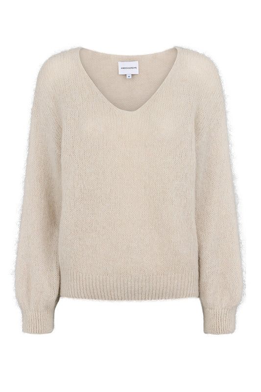 MILANA LONG SLEEVE ALPACA PULLOVER IN BEIGE