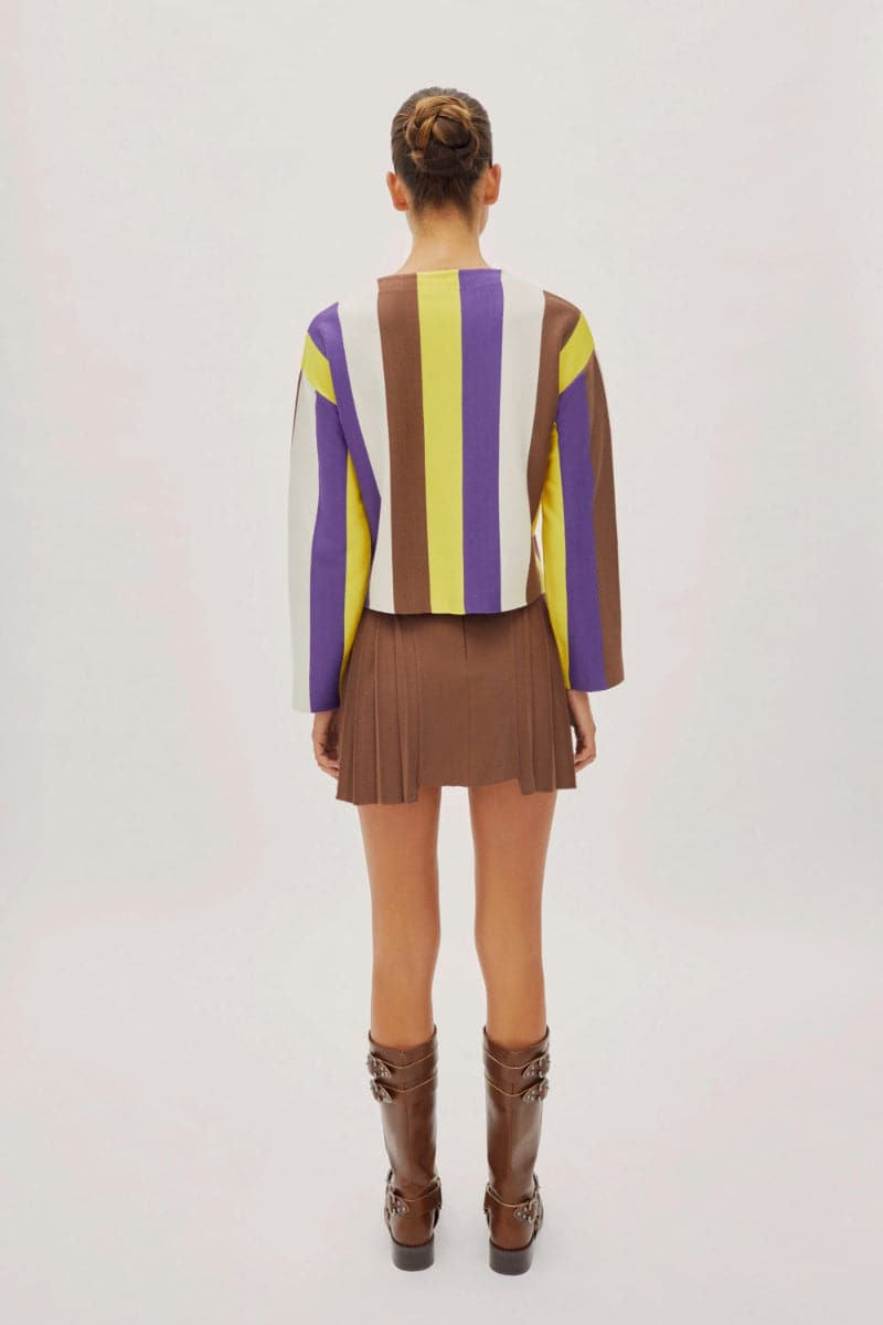 MONACO MULTI-COLOURED STRIPED CARDIGAN