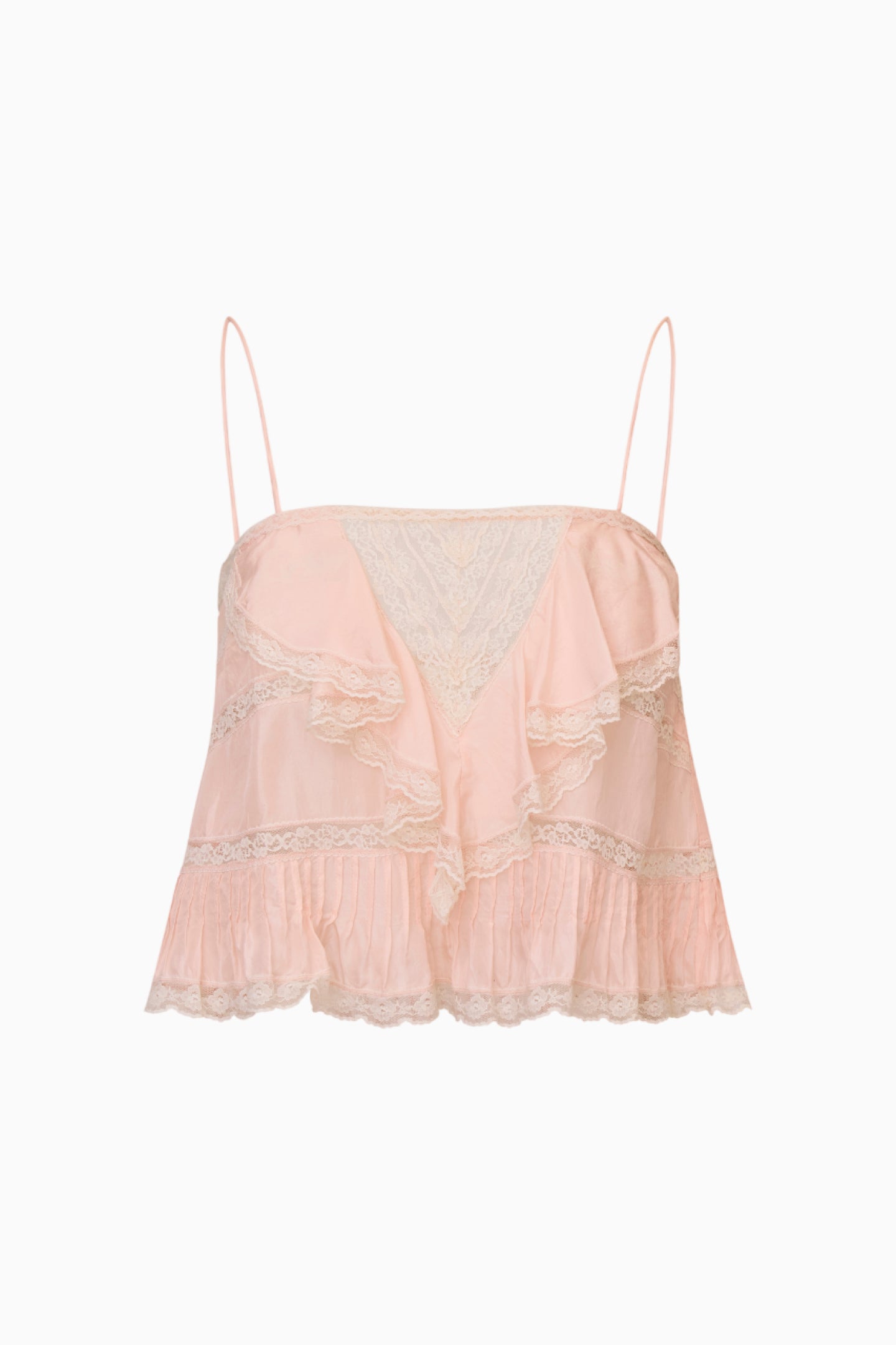 Ondeline Silk Lace Ruffle Cami