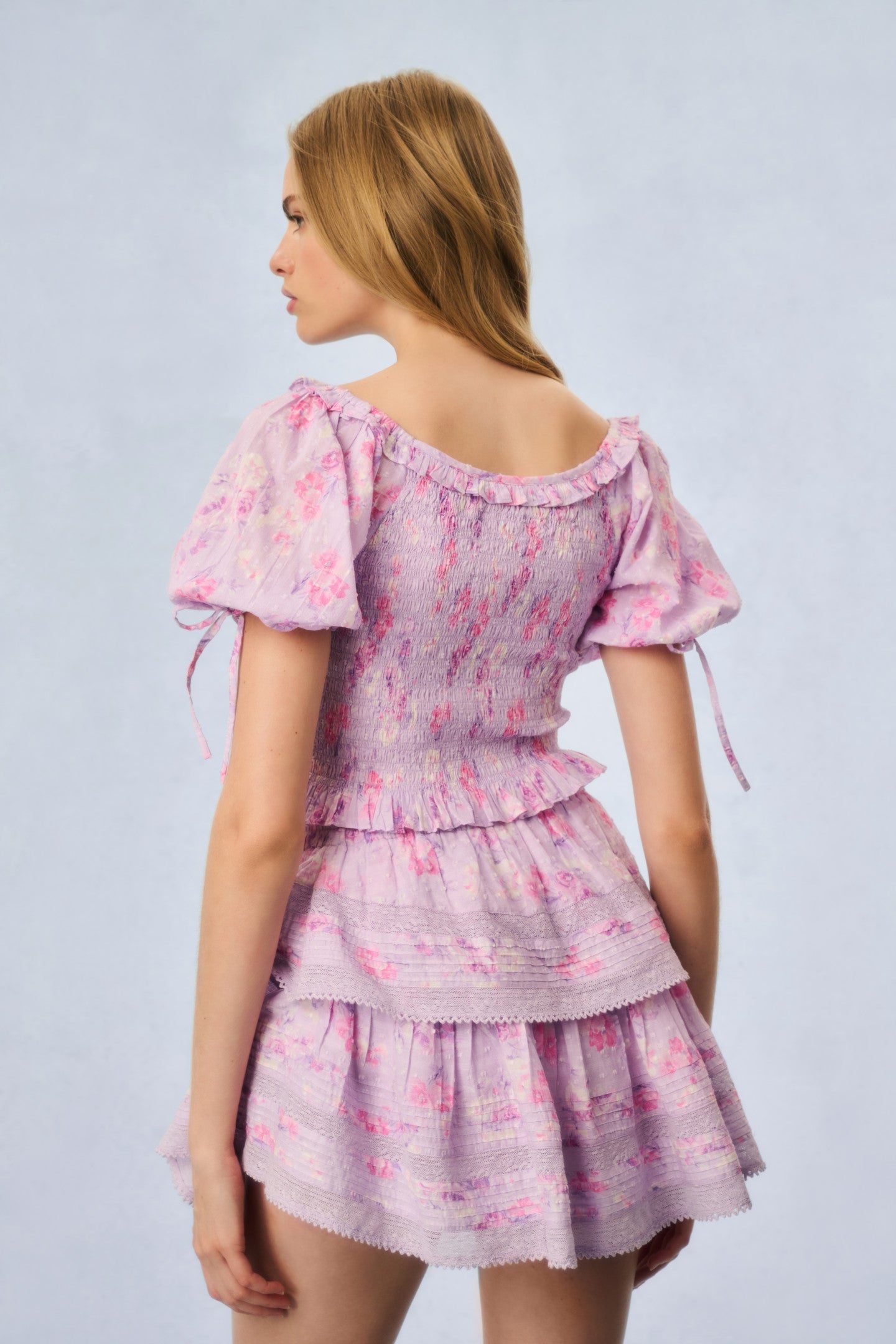 Ruffle Mini Heirloom Print Skirt