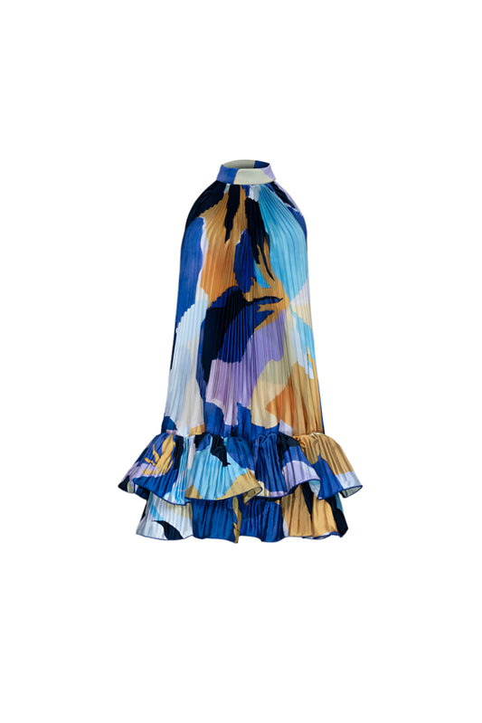 SOLEIL MINI DRESS IN BLUE CALYPSO