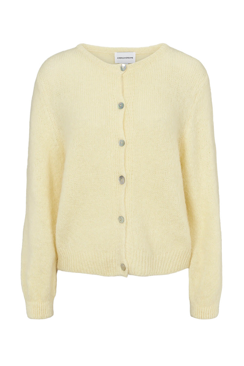 SUSAN ALPACA CARDIGAN IN LIGHT YELLOW