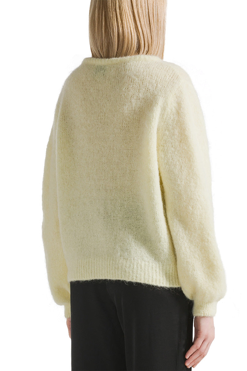 SUSAN ALPACA CARDIGAN IN LIGHT YELLOW