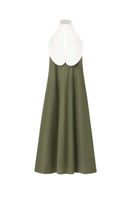 TULIP DRESS IN DUSKY GREEN