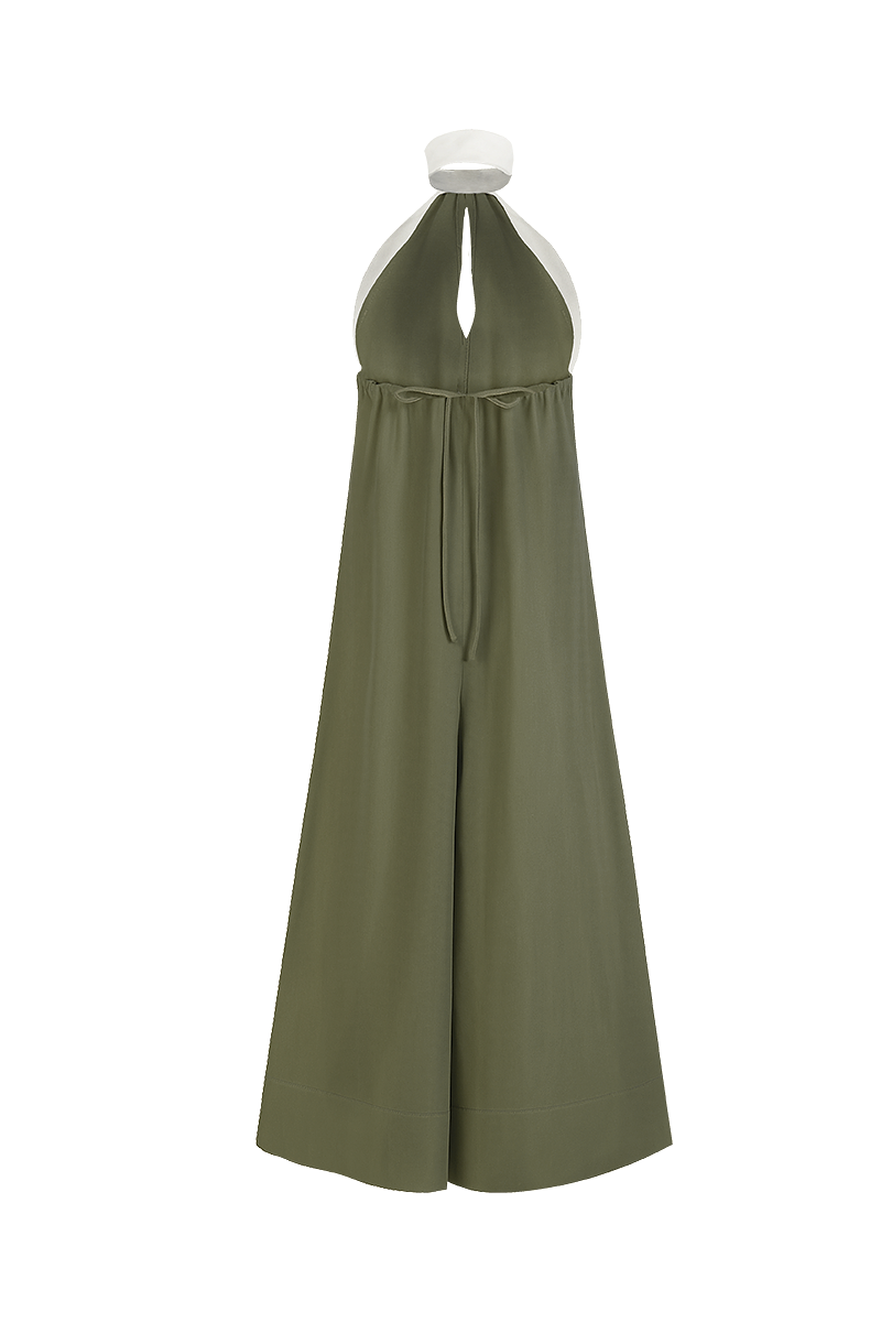 TULIP DRESS IN DUSKY GREEN