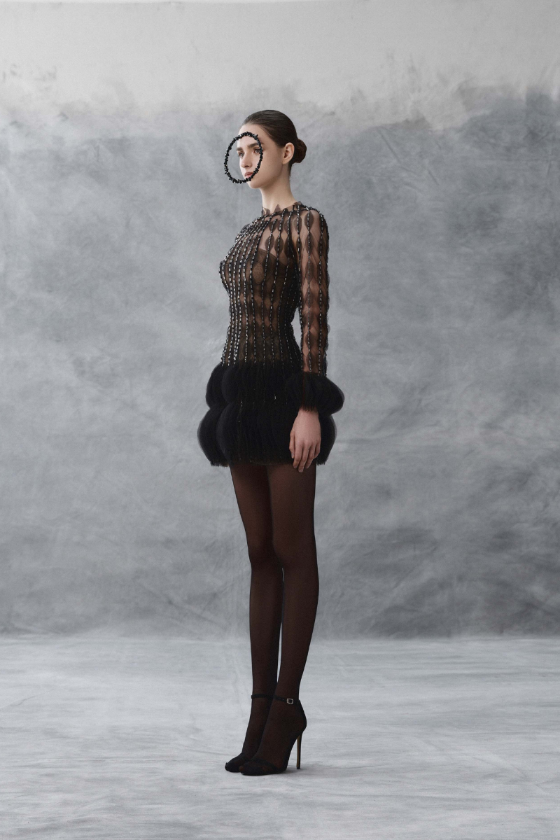 BUSTIER COCKTAIL DRESS IN BLACK