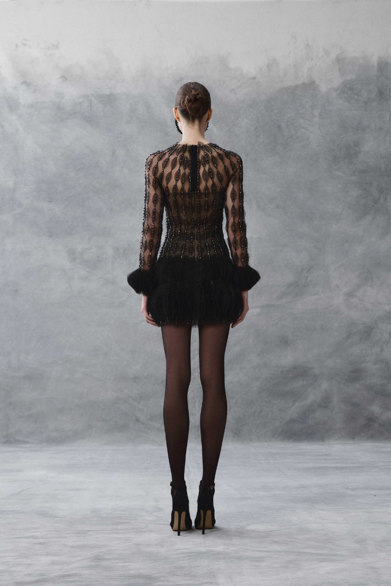 BUSTIER COCKTAIL DRESS IN BLACK